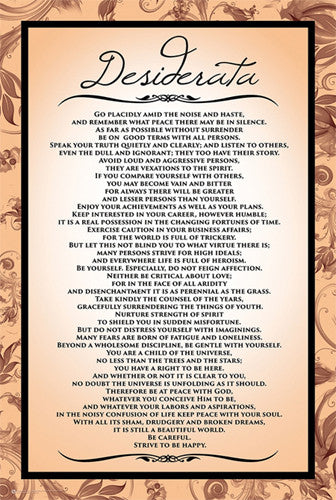 Desiderata Inspirational Life Advice Poem Wall Poster - Posterservice