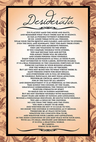 Desiderata Inspirational Life Advice Poem Wall Poster - Posterservice