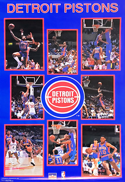 Detroit Pistons "Superstars" 7-Player NBA Basketball Action Poster (1987) - Starline