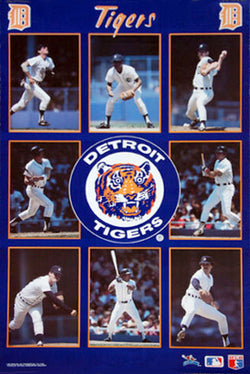Detroit Tigers "Superstars" 8-Player MLB Action Poster (1987) - Starline
