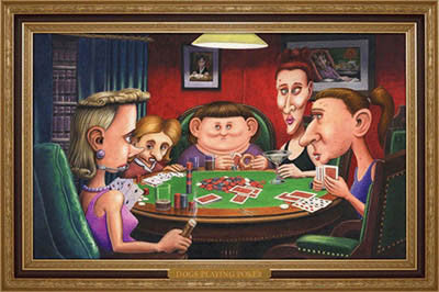 "Dogs" Playing Poker (Ugly Chicks) - Aquarius