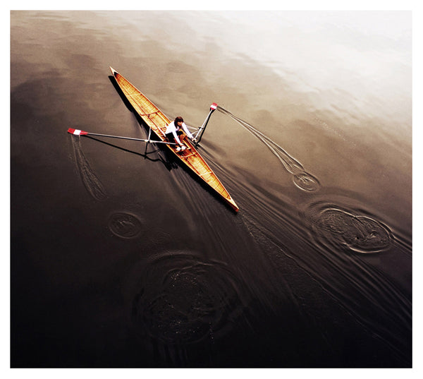 Rowing "Dragonfly" Solo Woman Workout Sports Art Poster Print - Eurographics