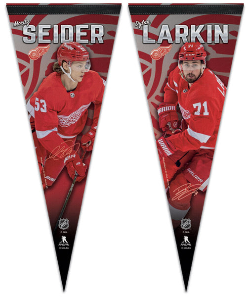 Dylan Larkin and Moritz Seider Detroit Red Wings Superstars Premium Felt Collector's Pennants - Wincraft