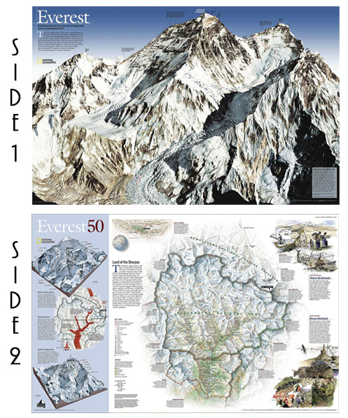 Mount Everest National Geographic 30x47 Wall Map 2-Sided Poster - NG Maps