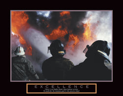Firefighters "Excellence" Motivational Firefighting Poster - Front Line