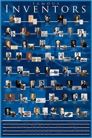 Famous Inventors Historical Educational Wall Chart Poster - Eurographics