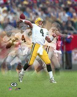 Brett Favre "Go Deep" (Multi-Exposure) Green Bay Packers Premium Poster Print - Photofile