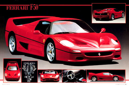 Ferrari F50 Autophile Profile Supercar Poster - Eurographics