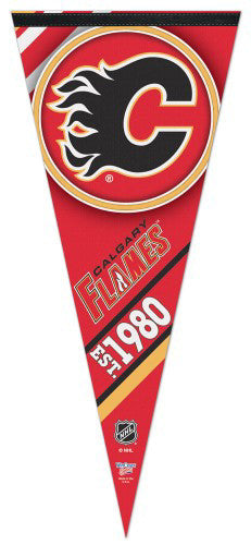 Calgary Flames "Est. 1980" EXTRA-LARGE Premium Felt Collector's Pennant - Wincraft