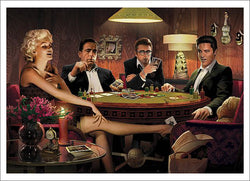 Legends Playing Poker "Four of a Kind" Art Print Poster by Chris Consani