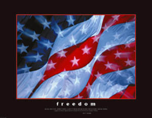 American Flag "Freedom" (JFK Quote) Premium Poster Print - Eurographics
