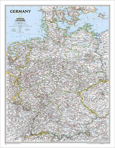 Map of Germany National Geographic Classic Edition 23x30 Wall Map Poster - NG Maps