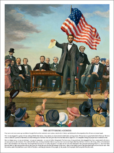 Abraham Lincoln The Gettysburg Address Historical Poster Print - Patriart USA