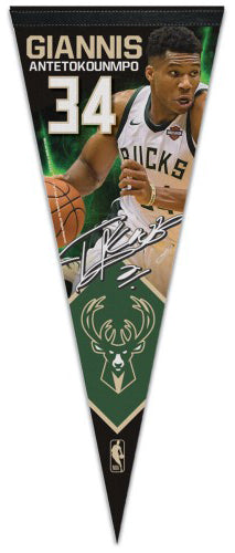 Giannis Antetokounmpo "Signature Series" Milwaukee Bucks Premium Felt Collector's PENNANT - Wincraft