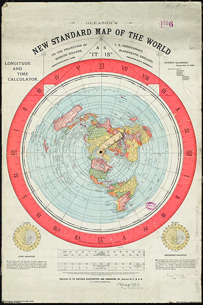 Gleason's New Standard MAP OF THE WORLD (1892) 24x36 Wall POSTER Reproduction - Posterservice2020