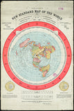 Gleason's New Standard MAP OF THE WORLD (1892) 24x36 Wall POSTER Reproduction - Posterservice2020