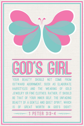 God's Girl (1 Peter 3:3-4) Christian Inspiratonal Poster - Slingshot Publishing