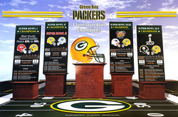 Green Bay Packers "Four Podiums" Super Bowl Championship History Poster - Action Images