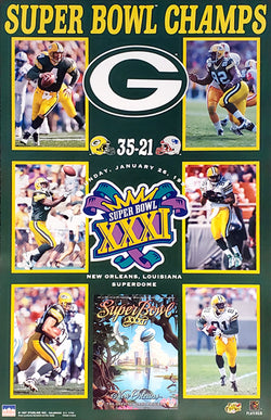 Green Bay Packers 'Super Heroes' Super Bowl XXXI Champs Poster- Starline 1997