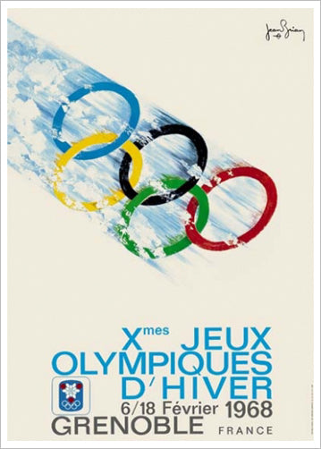 *B/O SHIPS JULY 2023* Grenoble 1968 Winter Olympic Games Official Poster Reprint - Olympic Museum