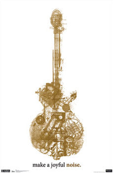 Psalm 100:1 "Make a Joyful Noise" Guitar X-Ray Poster - Trends International