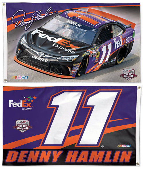 Denny Hamlin NASCAR #11 FedEx Toyota Camry Huge 3' x 5' Deluxe Flag - Wincraft 2016