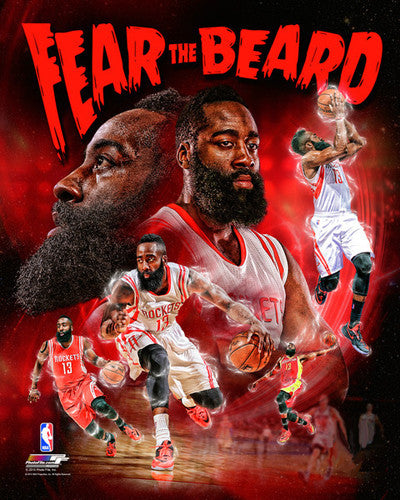 James Harden "Fear the Beard" Houston Rockets Premium 20x24 Poster Print - Photofile