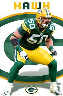 A.J. Hawk "Bruiser" Green Bay Packers NFL Action Poster - Costacos 2007