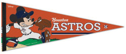 Houston Astros "Mickey Mouse Flamethrower" Official MLB/Disney Premium Felt Pennant - Wincraft