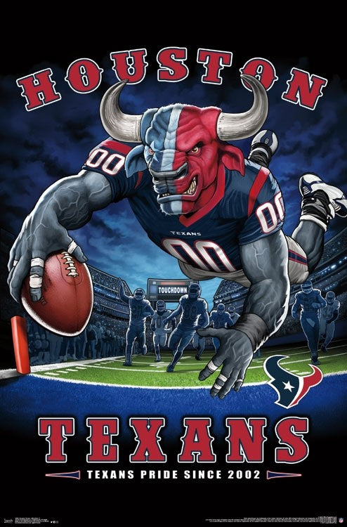 Houston Texans "Texans Pride Since 2002" NFL Theme Art Poster - Liquid