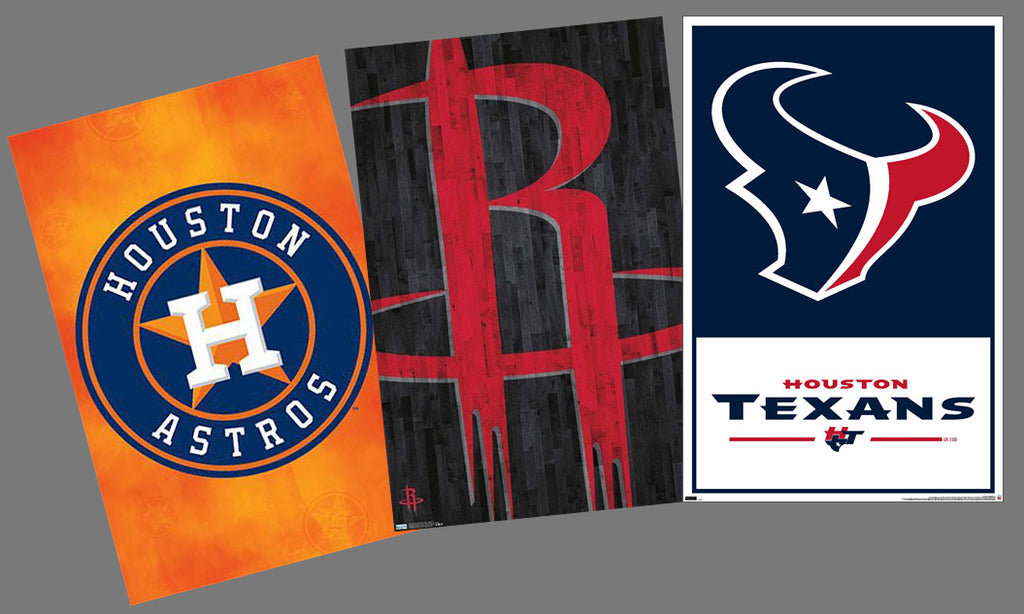 Combo Houston Sports 3 Poster Combo Rockets Astros Texans – Sports