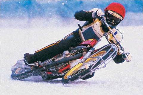 Motorcycle Ice Racing Action Poster - Eurographics
