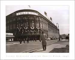 Jackie Robinson "Leaving Ebbets Field, 1947" Brooklyn Dodgers Classic Baseball Poster - NYGS