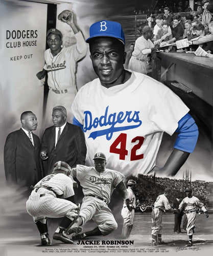 Jackie Robinson Lifetime Tribute Commemorative Print - Wishum Gregory