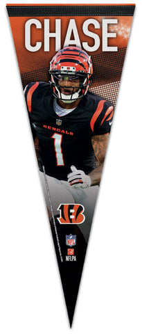 Ja'Marr Chase Cincinnati Bengals NFL Action Signature Series Premium Felt Collector's Pennant - Wincraft