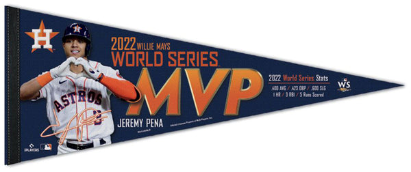 Jeremy Pena Houston Astros 2022 World Series MVP Premium Felt Collector's Pennant - Wincraft