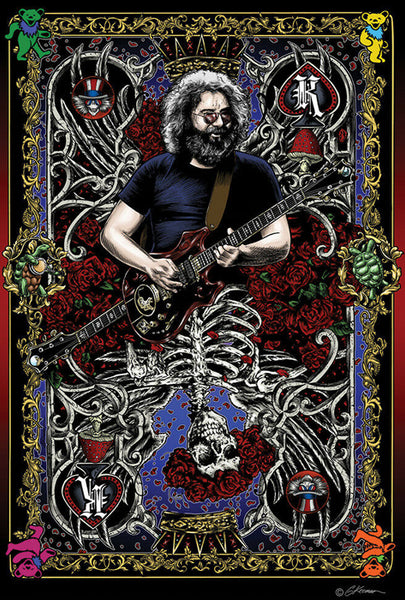 Jerry Garcia "The King" Tarot Card Grateful Dead Music Group Poster by Gary Kroman - Studio B.