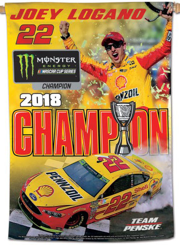 Joey Logano 2018 NASCAR Cup Champion Commemorative 28x40 Vertical Banner - Wincraft