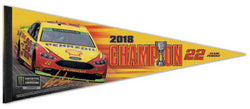 Joey Logano 2018 NASCAR Cup Champion Premium Felt Collector's Pennant - Wincraft