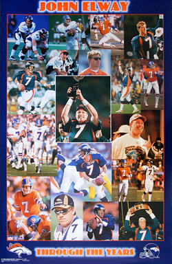 John Elway "Through The Years" Denver Broncos Commemorative Poster - Starline1999