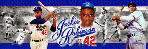 Jackie Robinson "42 in Blue" Brooklyn Dodgers Panoramic 12x36 Poster Print - Photofile