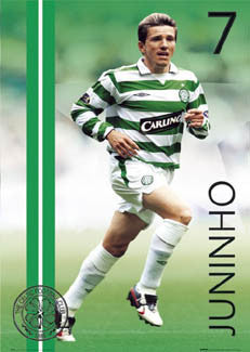 Paulista Juninho "Celtic Superstar" Glasgow Celtic FC Poster - GB 2004