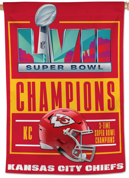 Kansas City Chiefs SUPER BOWL LVII CHAMPIONS (2023) Official NFL 28" x 40" BANNER - Wincraft