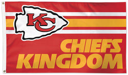 Kansas City Chiefs "Chiefs Kingdom" Official NFL Football Deluxe-Edition 3'x5' Flag - Wincraft