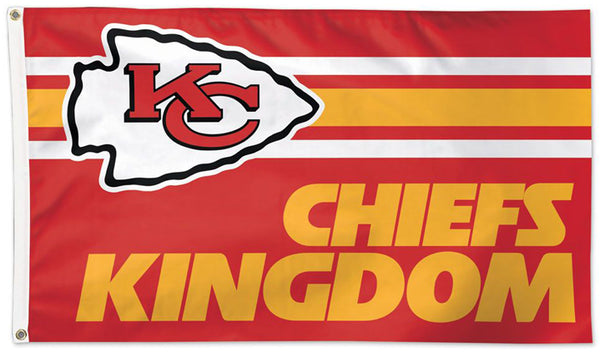 Kansas City Chiefs "Chiefs Kingdom" Official NFL Football Deluxe-Edition 3'x5' Flag - Wincraft