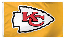 Kansas City Chiefs Official NFL Football Deluxe-Edition 3'x5' Flag (Logo on Yellow) - Wincraft