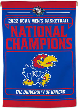 Kansas Jayhawks 2022 NCAA Men's Basketball Champions Official Wall BANNER Flag - Wincraft