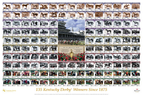 Kentucky Derby "135 Winners" Horse Racing Premium Poster Print - Smashgraphix