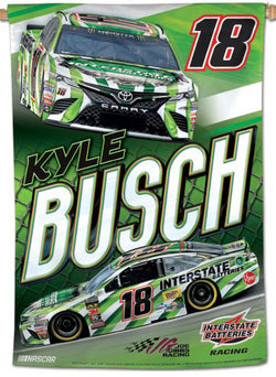 Kyle Busch NASCAR Interstate Batteries #18 Premium 28x40 WALL BANNER - Wincraft