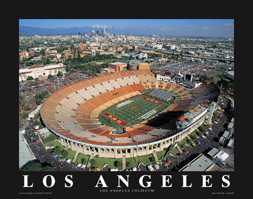 Los Angeles Memorial Coliseum USC Trojans Football "From Above" Poster - Aerial Views